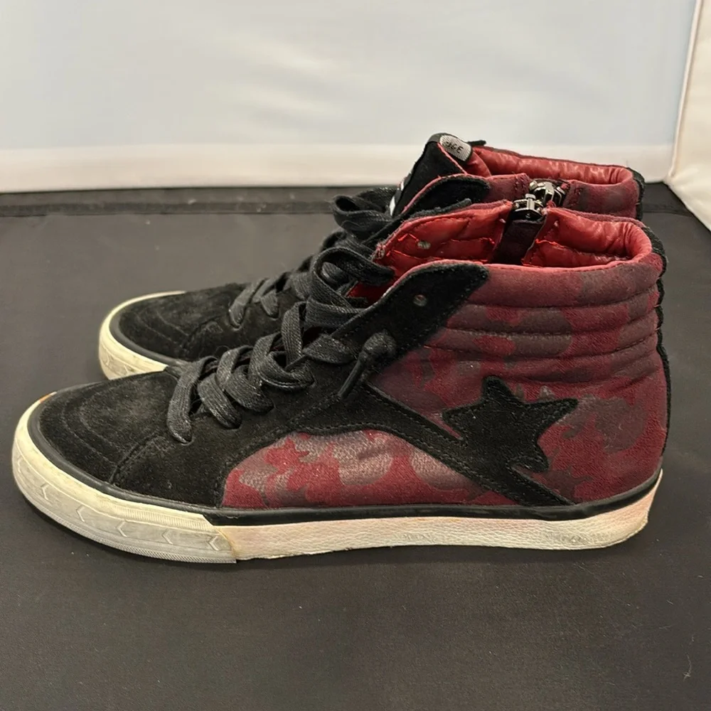 Vintage Havana Salinas Camo Suede High Top Sneakers Black/Wine – Women’s Size 6